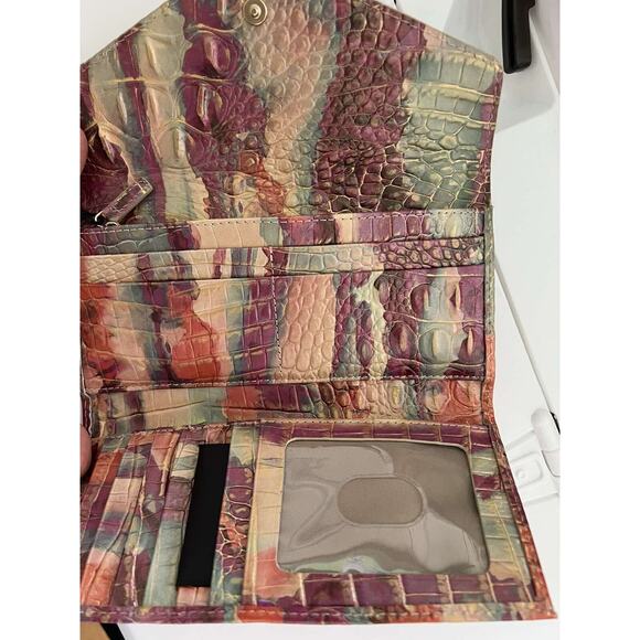 Brahmin Melbourne VERONICA Trifold Envelope Wallet DESTINY Pink Orange B000520 - Picture 5 of 6